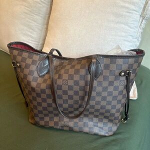 Louis Vuitton Neverfull MM Damier Ebene Tote Bag